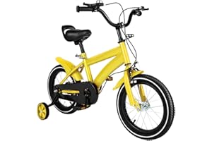 Begoniape Kinderfahrrad 14 Zoll ab 3-6 Jahren, Kinder Fahrrad Einstellbar Fahrrad Kinder mit Stützrädern Kettenabdeckung, KinderFahrrad für Jungen Mädchen Kinder…