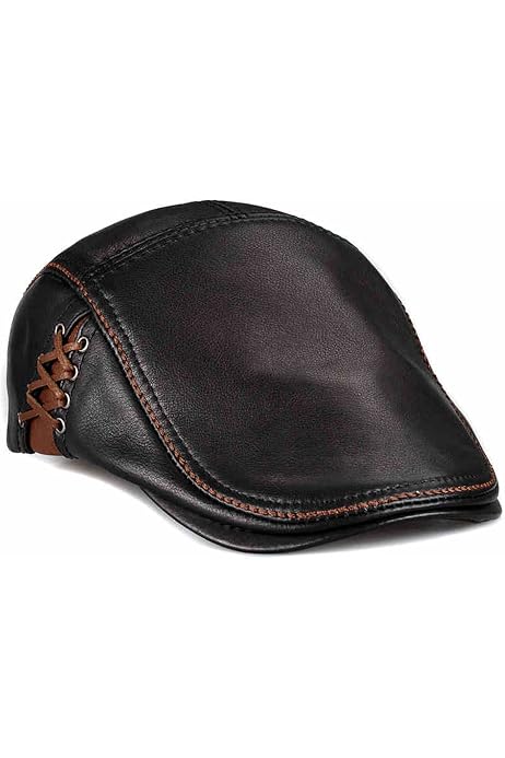 Men's White Real Soft Leather Ivy Beret 