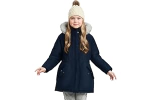 maoo garden Giacca Invernale per Ragazze Parka da Sci Pesante con Cappuccio in Pelliccia e Soprabito Impermeabile per Bambini