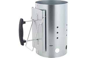 ROXX Anzündkamin Grill XXL Kohlestarter Grillanzünder Zink mit Hitzeschild und Kipphilfe