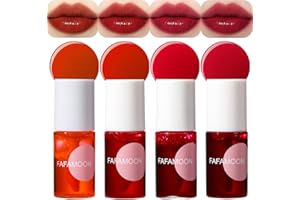 Mrettick 4 Colors Lip Tint Stain Set, Lip Stain Long Lasting Waterproof, Lightweight, Non-sticky, Transfer-Proof Lip Gloss, Matte Finish Korean Makeup, Multi-Use Lip and Cheek Tint