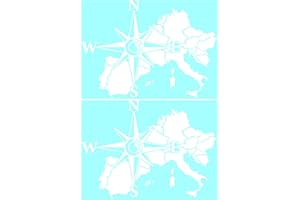 CREATIVASS Pegatinas Rosa de los Vientos Brújula Todoterreno 4x4 Trail Off Road Coche Furgoneta Camper Moto Autocaravana Adhesivo Vinilo Aventura Barco o Remolque (29 x 21 cm, Blanco)