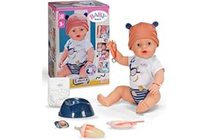 BABY Born Emma im Dschungel-Style - 43 cm große Babypuppe - 10 Funktionen inkl. Accessoires & Strampler in Unisex Farben - Funktioniert ohne Batterien - Geeignet für Kinder ab 3 Jahren