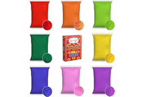 INDIAN STORE 24 Holi Gulal en polvo soluble en agua natural festival sesión de fotos Rangoli Colors Arco iris Powder holy Farbbeutel Glitter Farbpulver Fotos (Mix 8 Color)