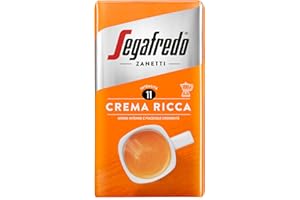 Segafredo Zanetti Caffè Macinato Crema Ricca (Confezione da 250 Grammi) - Adatto per Moka - Linea Le Classiche, Tostatura media, Aroma intenso e piacevole Cremosità