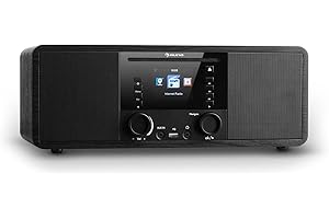 AUNA IR-190 - Digitalradio, Internetradio, UKW Radio, 2 x 8 W RMS, Wecker, Netzwerkplayer, Bluetooth, USB-Port, AUX-Eingang, WLAN-Radio, 2, 8-Zoll TFT-Farbdisplay, schwarz