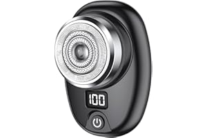 PIPPIXIA Electric Shaver,Mini Electric Razor for Men with LCD Display,Portable Pocket Size Self-Sharpening Blade Beard Trimmer,USB Wet and Dry Beard Grooming Kit Suitable for Home and Travel,Gift for Men-Black