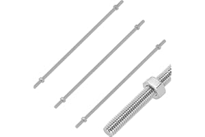 DDHOMIN 4 PCS Full Threaded Rods with 8 Hex Nuts, 304 Stainless Steel Threaded Rod Bolt and Nut Kit (M8 x 300mm)