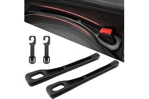 BOYIGOG Autositz Lückenfüller 2 Stück, Auto Lagerung Haken 2 Stück mit Organizer & Hakenfunktion, Universell Autositz-Spaltfüller Kit für Die Meisten Modelle von Autos, SUV, LKW (Schwarz)