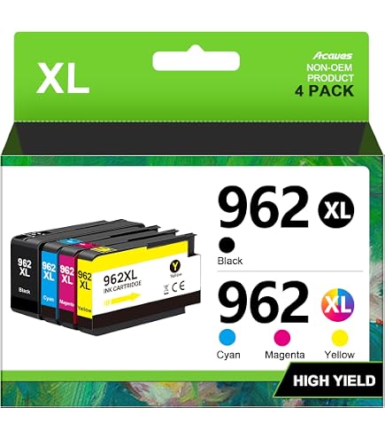 962XL Ink Cartridges for HP 962XL Ink Cartridges Combo Pack Work for HP Officejet Pro 9015e 9010