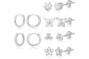 ASH'S CHOICE Ohrringe Gold Set, Mode Ohrringe Grün Ohrringe Boho Creolen und Ohrstecker Set, 925 Sterling Silber Hypoallergen Ohrringe Creolen mit Anhänger KetteTropfen Ohrringe kleine Gold