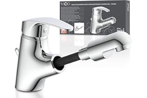 EISL VICO NI075TCO, rubinetto bagno lavabo, rubinetto da bagno con doccetta estraibile, miscelatore per lavabo con doccetta, miscelatore lavabo bagno, cromo