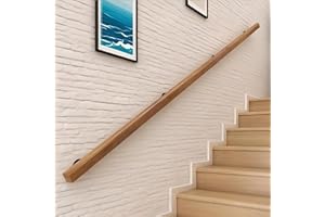 DAWSELOD Pasamanos Para Escaleras, Pasamanos Para Escaleras Interiores De Madera, Barandillas De Seguridad Para Ancianos Y Niños, Antideslizantes, Con Soportes Metálicos, Redondos, Semicirculares (Color : Woo