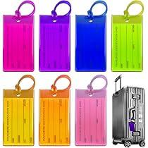 9 étiquettes De Bagage Silicone Souples Multicolores - Personnalisables Pour Valise, Sac De Voyage | Faciles à Identifier