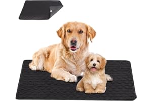 Lollanda Waschbar Welpenunterlagen, Wiederverwendbare Matten für Hunde, Hundematte Bodenschutz Waschbare, Haustier Unterlagen für Drinnen, Draußen, Reisen(60X45CM,Schwarz)