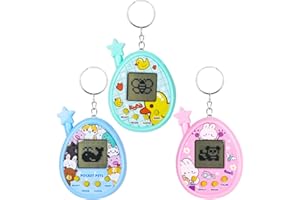 FORMIZON Elektronische Haustier Spielmaschine, 3 Stück Virtuelles Haustier, Handheld Spielekonsole Virtuelle Haustiere Tierspielzeug, Retro Spielzeug mit Schlüsselbund für Erwachsene Kinder (Stern)