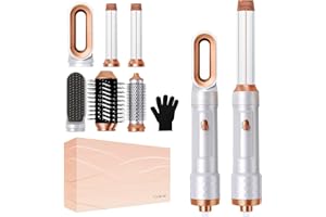 Air Styler 6 in 1 Spazzola per capelli Atopskins Hair Styler Spazzola per asciugacapelli Spazzola ad aria calda Asciugacapelli Ferro per arricciacapelli, spazzola lisciante, dona volume ai capelli