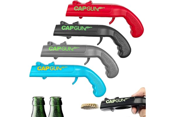 4 Pcs Cap Gun flasköppnare, rolig flasköppnare