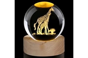 AWARDSEN Boule de cristal en forme de girafe - Cadeaux pour femme - Ornements d'animaux en verre - Presse-papier - Cadeau pour femme et enseignante