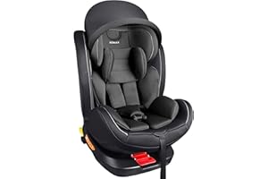 XOMAX XZ-16 Siège enfant pivotant à 360° avec ISOFIX et fonction couchée I Évolutif de 0 à 36 kg 0-12 ans Groupe 0/1/2/3 I Harnais 5 points et harnais 3 points I ECE R129 i-Size