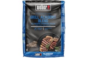 Weber Grill Academy Blend - Pellet di legno duro/mix di legno di faggio naturale, ciliegio e acero, per barbecue a pellet con sapore delicato, salato, dolce, senza riempitivi, ideale per cottura bassa