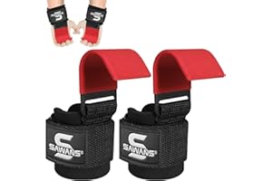 SAWANS Haczyki do podnoszenia antypoślizgowe powlekane wytrzymała solidna stal neoprenowa gruba wyściełana podpórka nadgarstka para pasków do podnoszenia ciężarów pasy gimnastyczne martwy ciąg, podciąganie