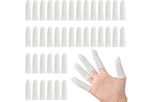 JJUNW Bawełniane łóżeczko na palce, 100 szt., białe materiałowe łóżeczko na palce, rękawy na palce, pokrowiec ochronny na kciuki, wygodne i odprowadzające wilgoć (7 cm)