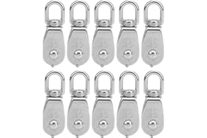 MUTUER Poulie Acier Inoxydable, M15 Poulie Simple, Poulie en acier inoxydable 304, Poulie de Levage pour Cable, Poulie pour Cable Acier, Bloc de Poulie,Poulie, Pour Cordes et Cable, 35kg(10 Pièces)