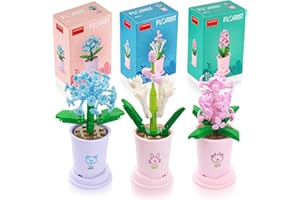 FIHODONE 3 sztuki kwiatów, sukulentów bonsai, zestaw klocków, mini kwiaty, dekoracja botaniczna, dekoracja pokoju