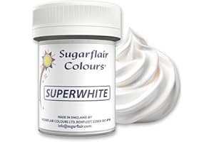 SUGARFLAIR COLOURS Sugarflair Superwhite Icing Whitener Food Colouring Powder For Whitening Buttercream, Sugar Paste, Royal Icing, Modelling Pastes, Chocolate and more - 20g