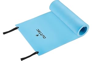 Outtec Tapis de Camping - 180 x 50 x 0,6 cm - Tapis de Sommeil en Mousse EVA avec 2 Sangles, Enroulable Tapis en Aluminium pour Le Camping, Coussin de Couchage pour Sol de Tente