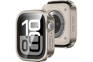 Amizee Metallfodral kompatibelt med Apple Watch serie 11/10 42 mm med skärmskydd, ultratunn rak kant med repbeständigt fodral