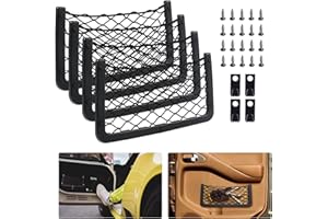 ‎PIASHOW Kofferraum Netztasche Auto 4 Stück, Auto Aufbewahrungsnetz Gepäcknetz Tasche mit Haken 35.5 * 18.5cm, kofferraumnetz Autositz Ablagenetz für Wohnmobil, Wohnwagen, LKW, Boote, Zuhause