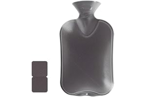 ‎FASHY Fashy 35674.0 Wärmflasche 1er Pack ~ Thermoplast- Wärmeflasche Doppellamelle, geruchsneutral, recyclingfähig, robust und langlebig, fugenloser, schmaler Flaschenhals ~ 2,0 Liter, anthrazit