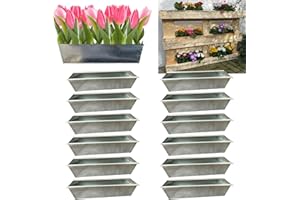 ‎HOSSI'S WHOLESALE Hossi's Wholesale 12er Set Zink Paletten Blumenkästen - Einsatz 38cm groß Silber - aus Metall verzinkt - Zinkkasten Pflanzkasten Balkonkasten Blumentopf für Europaletten
