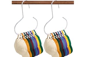 lasuroa 2uds Ganchos para Guardar Sombreros, Organizadores de Acero de Alto Manganeso Perchas Compactas Armario, para Gorras Béisbol y Accesorios (Blanco)