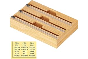 UENNM Distributeur Film Alimentaire Support de Rangement de Rouleau, Distributeur Papier Aluminium avec Coupe, 2/3 Fentes Coupe-Capsules pour Tiroir de Cuisine