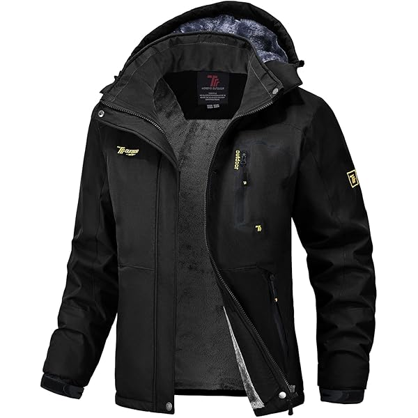 donhobo Jassen voor heren, fleecevoering, winterjas, waterdicht, ademend, verdikt, warm, winddicht, softshelljas, outdoor, functionele jas met afneembare capuchon