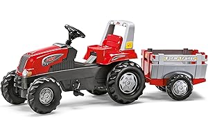 Rolly Toys 800261 - Veicolo a Pedali Junior RT, con Rimorchio Farmtrac