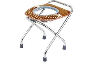 Youwise Taburete de inodoro de camping, asiento de inodoro portátil con cojín, capacidad de carga 125 kg, inodoro plegable, asiento de inodoro móvil para adultos, viaje y coche