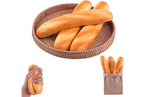 Anboor 3 sztuki zabawek do długiego chleba, sztuczna bagietka quishy, pachnące, miękkie, wolno rosnące zabawki, jedzenie, rekwizyt do odgrywania ról, kuchnia, dzieci