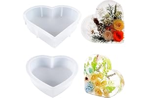 Yayatty 2 Pz Molde de Silicona para Resina en Forma de Corazón - Sujetalibros y Conservación de Flores - Decoraciones para El Hogar