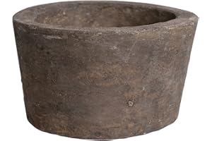 Creative Co-Op Dekorativer Futterspender aus recyceltem Beton, Used-Look, Braun