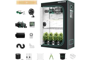 ‎MARS HYDRO MARS HYDRO TSL2000 Growzelt Komplettset,LED Vollspektrum Dimmbar Grow Lampe,120X60X180cm 1680D Hohe Reflektivität Mylar Grow Box Komplettset,4" Ruhiges und Effizientes Belüftungssatz,10-Gang-Lüfter