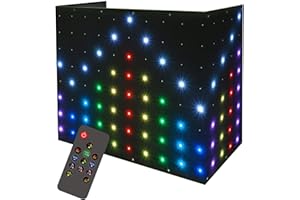 KHXED DJ Stage Light Pro 3.3x7.5ft, Sound Activated Rhythm Lights with Remote Control, 80+ Music Programs and 70 Motion Effects for DJ Booths, Stages, Weddings