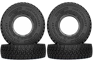 KINGCOO Lot de 4 pneus RC, en caoutchouc, 1,55 ", pneus Crawler, souples, pour véhicule tout-terrain 1:10 1/18 RC, pour Tamiya JIMNY Axial 90069 D90 TF2 CC01 LC70 (90 mm)