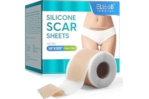 ELBBUB Silikon Narbenpflaster 1,6"×120" - Zuschneidbar, Wiederverwendbar & Atmungsaktiv - Für sanfte Hautpflege