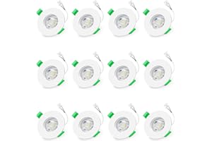 ‎ALUSSO LIGHTING ALUSSO LIGHTING LED Einbaustrahler 230V, 5W Kaltweiß 6000K Deckenspots mit Abnehmbar Modul Nicht Dimmbar, Ø68mm Ultra Flach LED Einbauspot IP44 Waterproof für Küche Badezimmer Wohnzimmer, 12er Set