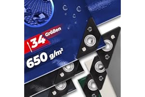 VENDOMNIA Abdeckplane mit Ösen – 3,99 €/m² - PVC, 650g/m2, wasserdicht, wetterfest, UV Schutz, Größenwahl, Farbwahl - verstärkten Kanten - Gewebeplane, Gartenplane, Schutzplane, Allzweckplane für LKW, Auto