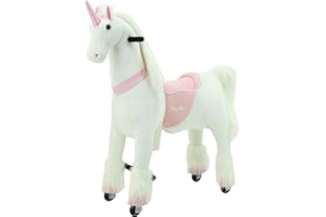 Sweety Toys 7264 Reittier groß Einhorn auf Rollen für 4 bis 9 Jahre-Riding Animal